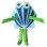 Long Arms Blue Scallop Mascot Costume