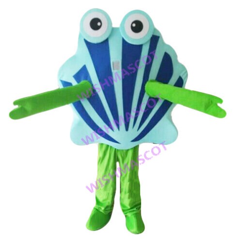 Long Arms Blue Scallop Mascot Costume
