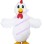 Focused Little White Chicken Mascot Costume