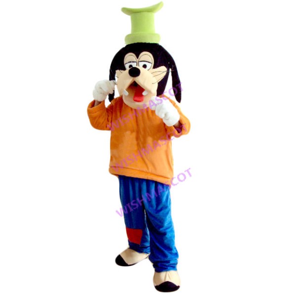 Goofy Dog Mascot Costume Wearing Patch Pants