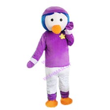 Skiing Blue Penguin Mascot Costume