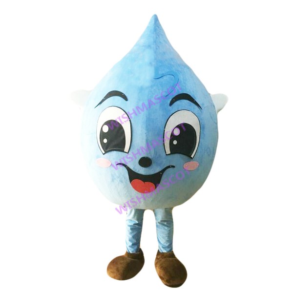Sky Blue Water Droplet Mascot Costume