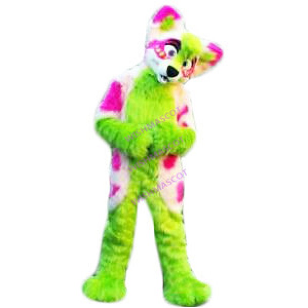Questionable Green Wolf Mascot Costume