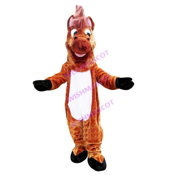 Teasing Brown Horse Mascot Costume