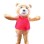 Soft Cute Bear Wearing Red Apron Mascot Costume