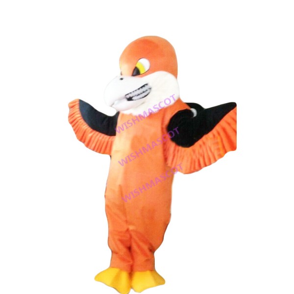 Gnashing Orange Eagle Mascot Costume