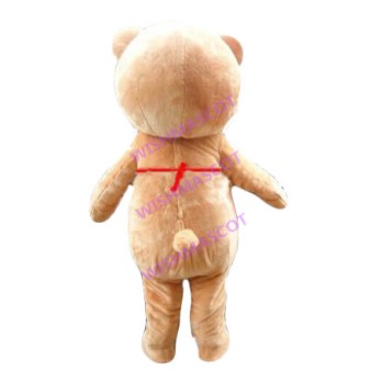 Soft Cute Bear Wearing Red Apron Mascot Costume