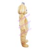 Introverted Female Rabbit Mascot Costume Wearing Bow