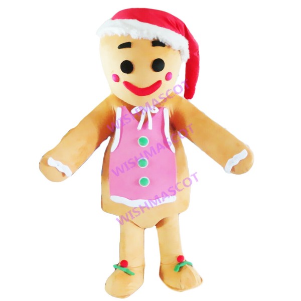 Christmas Gingerbread Man Mascot Costume
