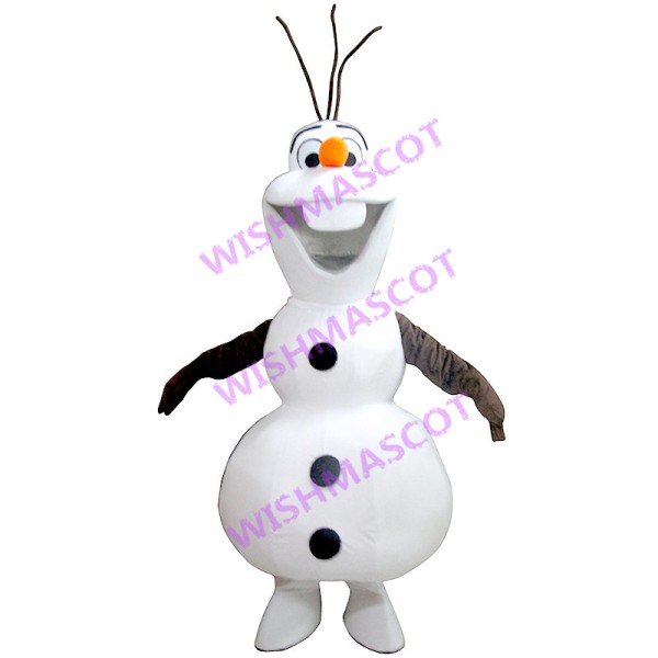 Kind Cheerful Snowman Olaf Mascot Costume