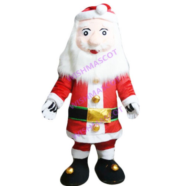 Santa Claus With Gold Belt Mascot Costume