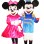 Palace Style Mickey Couple Mascot Costume