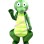Stunned Little Green Dinosaur Mascot Costume