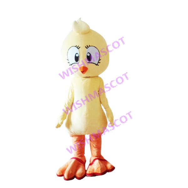 Hesitating Yellow Chicken Mascot Costume