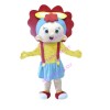 Curly Girl Wearing Big Hairpin Mascot Costume