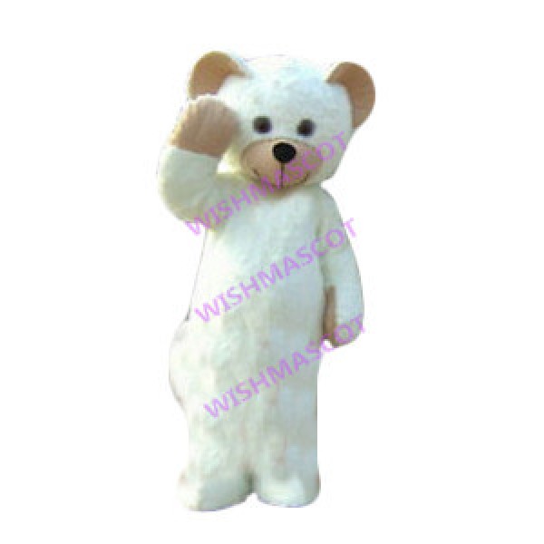 Plush Salute Bear Mascot Costume