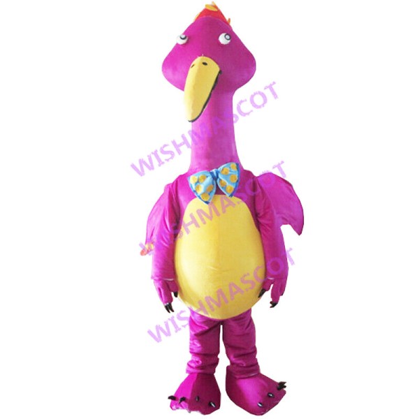 Disdainful Purple Ostrich Mascot Costume