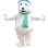 Polar Bear With Green Scarf Mascot Costume