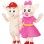 Pair Of Close Piggy Playmates Mascot Costume