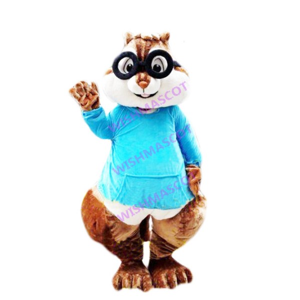 Brained Chipmunk Simon Mascot Costume