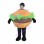 Bareheaded Steak Burger Mascot Costume