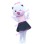 Young Girl Pig Mascot Costume In Pleated Skirt