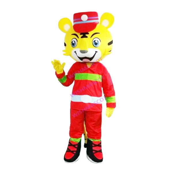 Mighty Selfless Fireman Tiger Mascot Costume
