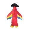 Red Bird Mascot Costume Wearing Pirate Hat