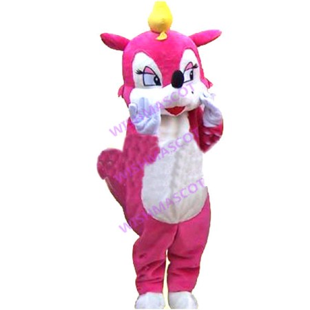 Observed Rose Pink Squirrel Mascot Costume