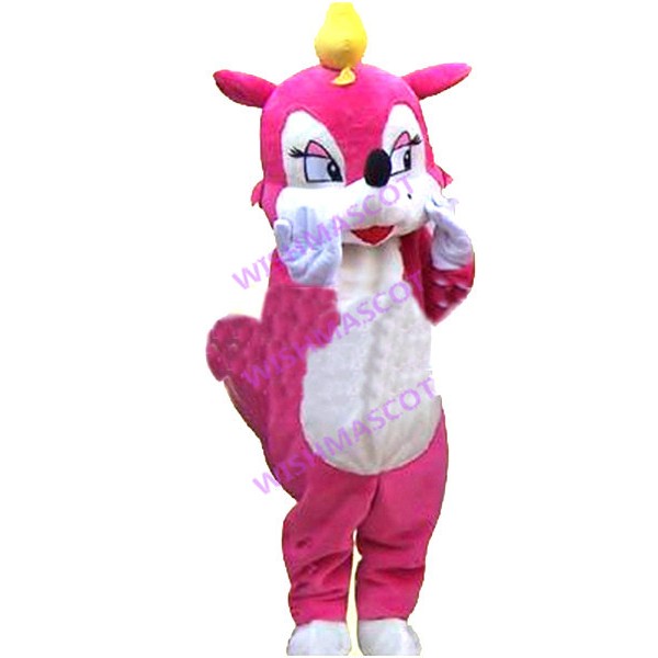 Observed Rose Pink Squirrel Mascot Costume