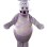 Clumsy Gray Hippo Mascot Costume