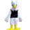 Spirited White Bird Wearing Vest Mascot Costume