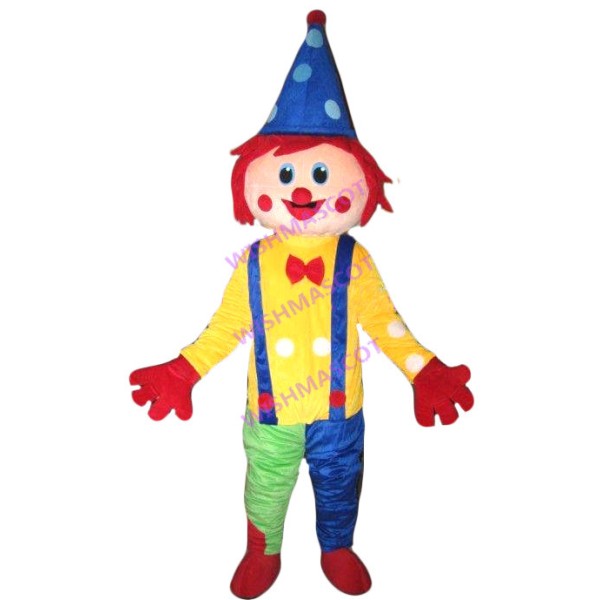 Laughable Red-haired Clown Mascot Costume