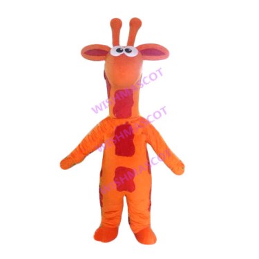 Orange Short Legs Giraffe Mascot Costume