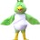 Happy Green Magpie Mascot Costume