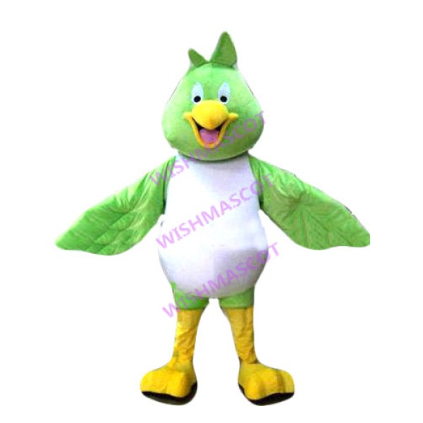 Happy Green Magpie Mascot Costume