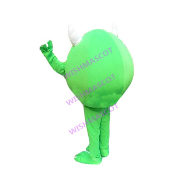 Horned Green Single-eyed Monster Mascot Costume