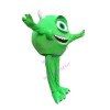 Horned Green Single-eyed Monster Mascot Costume
