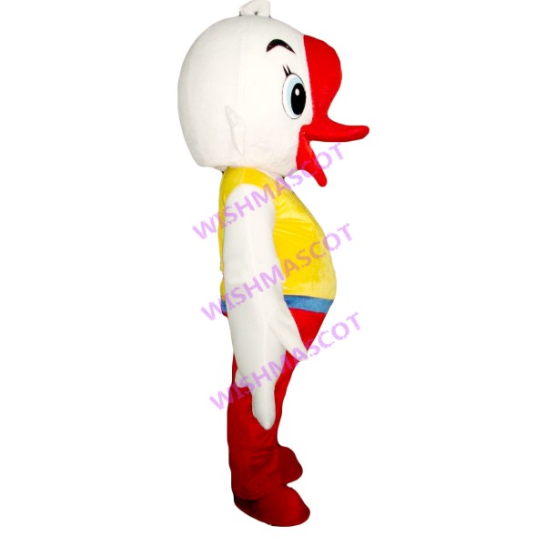 White Goose In Red Pants Mascot Costume