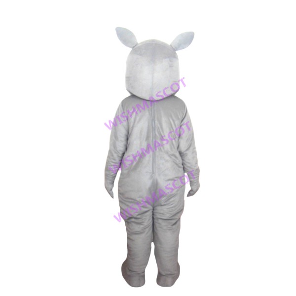 Staring Blue Horned Rhinoceros Mascot Costume