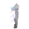 Staring Blue Horned Rhinoceros Mascot Costume