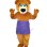 Mother Bear With Purple Plaid Apron Mascot Costume