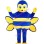 Toilsome Blue Bee Mascot Costume