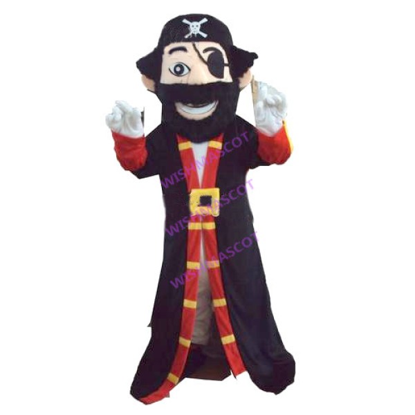 Pirate Leader In Robe Mascot Costume