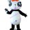 Panda Sister With Orange Hairs Mascot Costume
