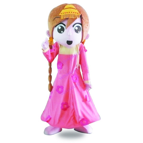Princess With Double Ponytails Mascot Costume