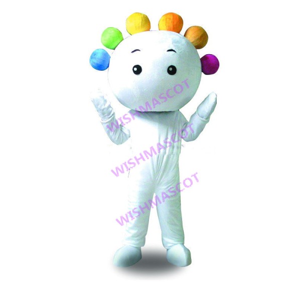 Massager Mascot Costume With Six Colored Beads