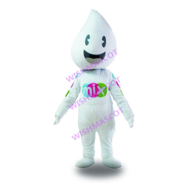 White Water Drop Shaped Mascot Costume