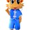 Orange Dragon Mascot Costume In Chinese Traditional Clothing