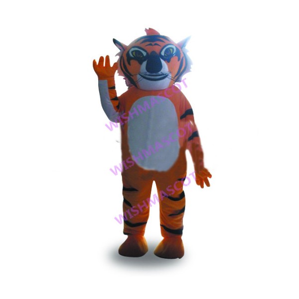 Meek Tiger Mascot Costume Close To People
